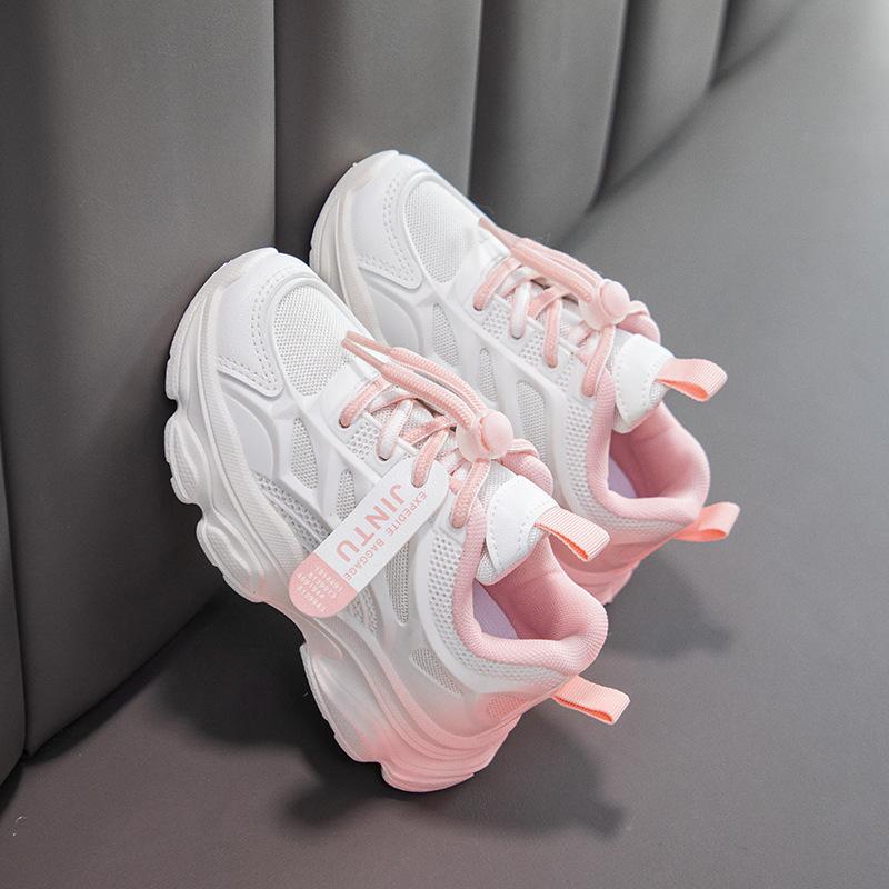 

2026Spring new children s gradient color sneakers, girls casual shoes, boys comfortable running shoes for older children 26Inner Length16.3cm розовый