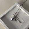 Silver Water Drop Necklace with Titanium Steel Chain