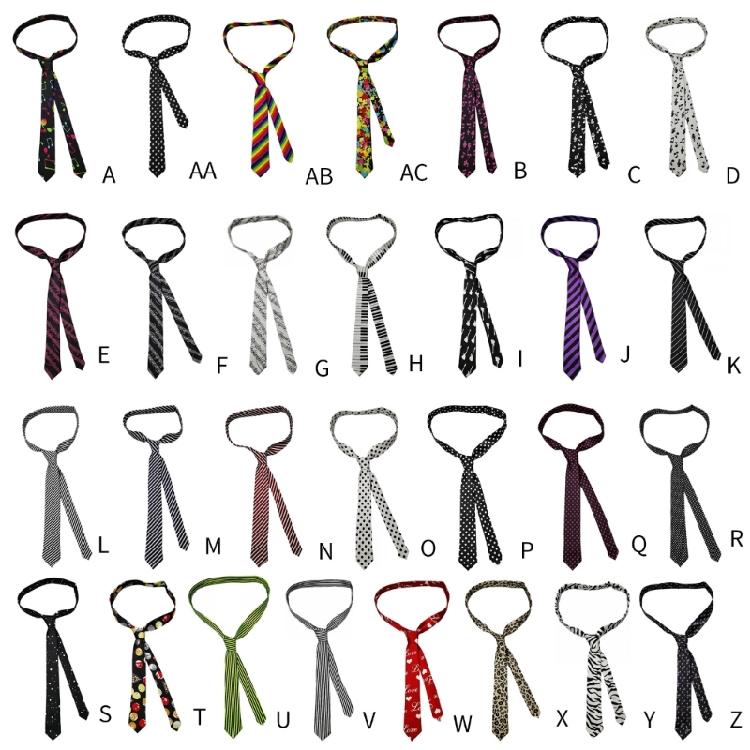 Narrow Skinny Necktie Funny Colorful Music Note Striped Print Polyester Neck Tie