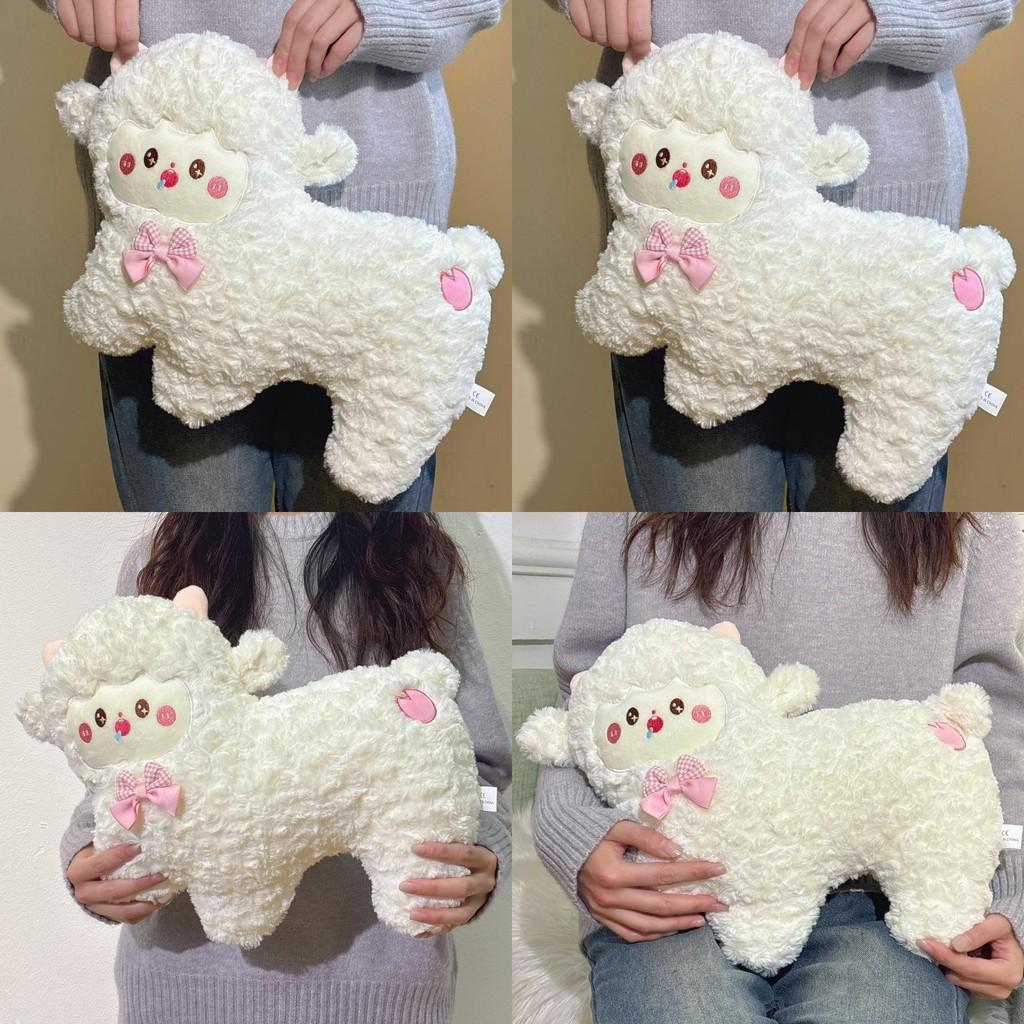 Sheep Adorable Plushie Dolls With Checkered Bow Decoration For Children Gift