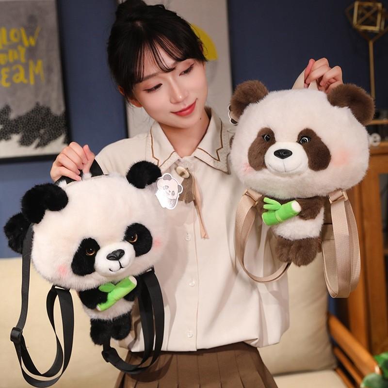 Plush Panda Toy Cartoon Child Bedroom Decoration Scene Doll Raccoon Backpack