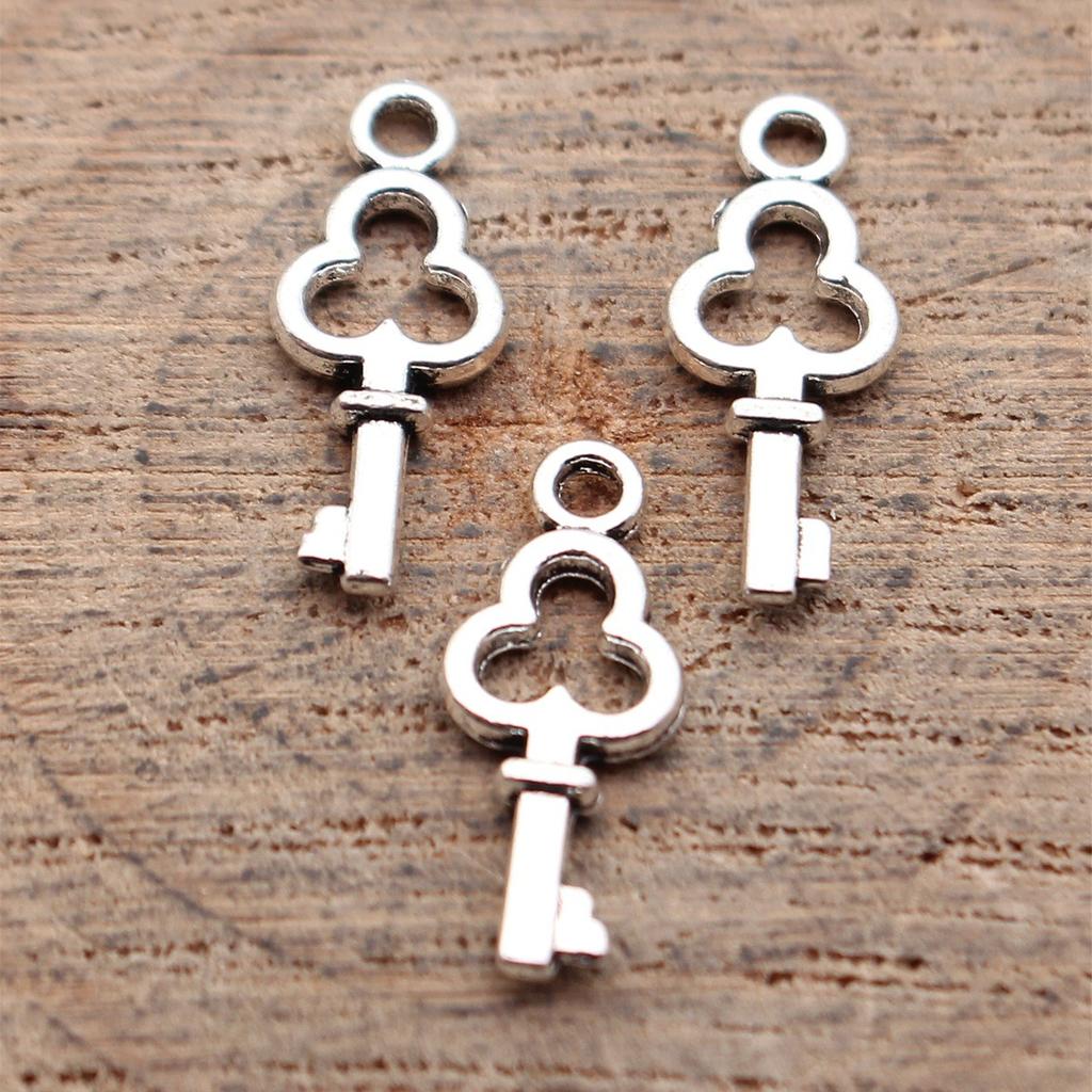 Hollow Clover Key Charm Lucky Pendant Tool Charms For Bracelet Necklace Jewelry Making Supplies For DIY