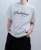 JUSTHANG Semi-Oversized Big Logo Off-White Short Sleeve