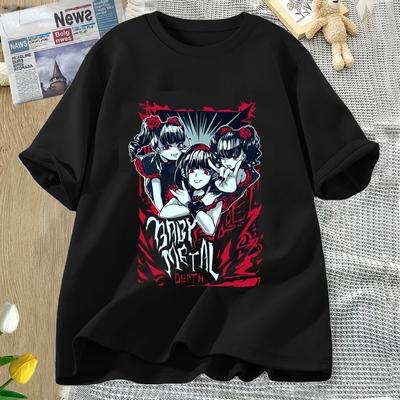 Süßes BABYMETAL Rockband-T-Shirt für Frauen Cooles Sommer-Harajuku für Männer und Frauen Grafische T-Shirts Kleidung