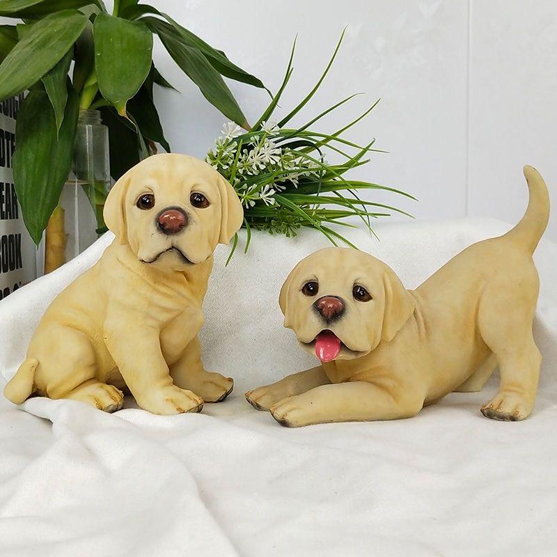 Simulated Dog Model Ornament Resin Dog Sculpture Decoration Bedroom Desktop Decor Home Decoration Accessories Kids Birthday Gift