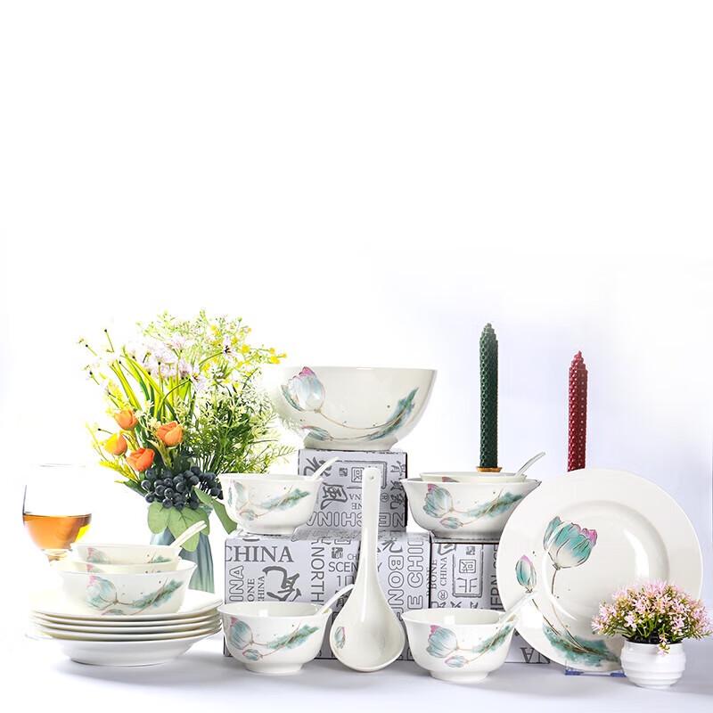 

22-Piece Chinese Bone China Dinnerware Set