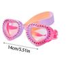Occhialini da nuoto estivi impermeabili a forma di cuore in silicone anti-appannamento UV per bambini piccoli