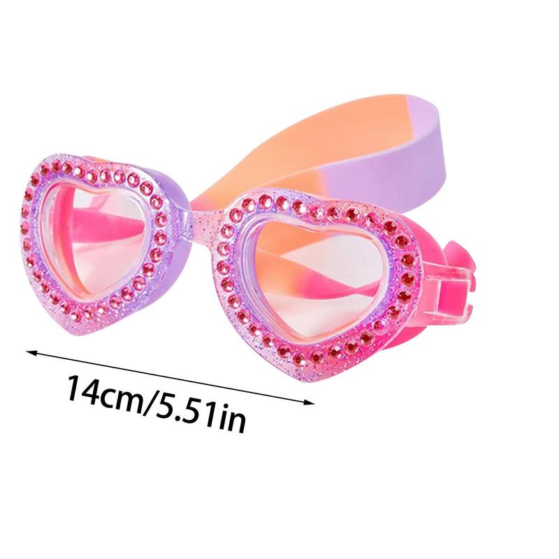 Occhialini da nuoto estivi impermeabili a forma di cuore in silicone anti-appannamento UV per bambini piccoli
