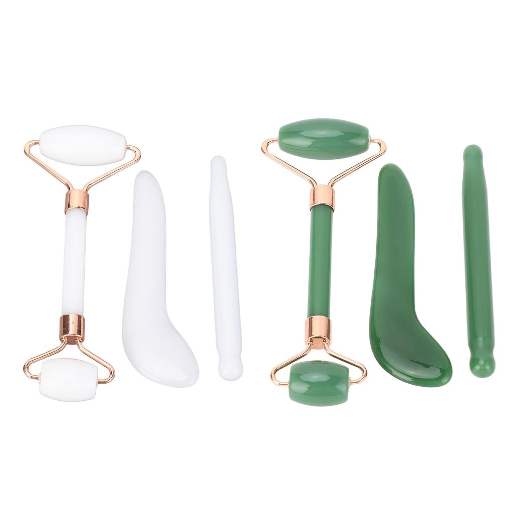 3pcs Jadestone Face Roller Gua Sha Set Anti Aging Improve Circulation Gua Sha Scraping Massage Tool