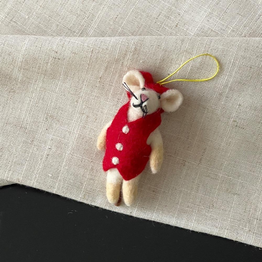 

Rabbit Elephant Keyring Surfing Dog Whale Keychain Funny Handmade Wool Felt Animal Pendant Couple Style 6