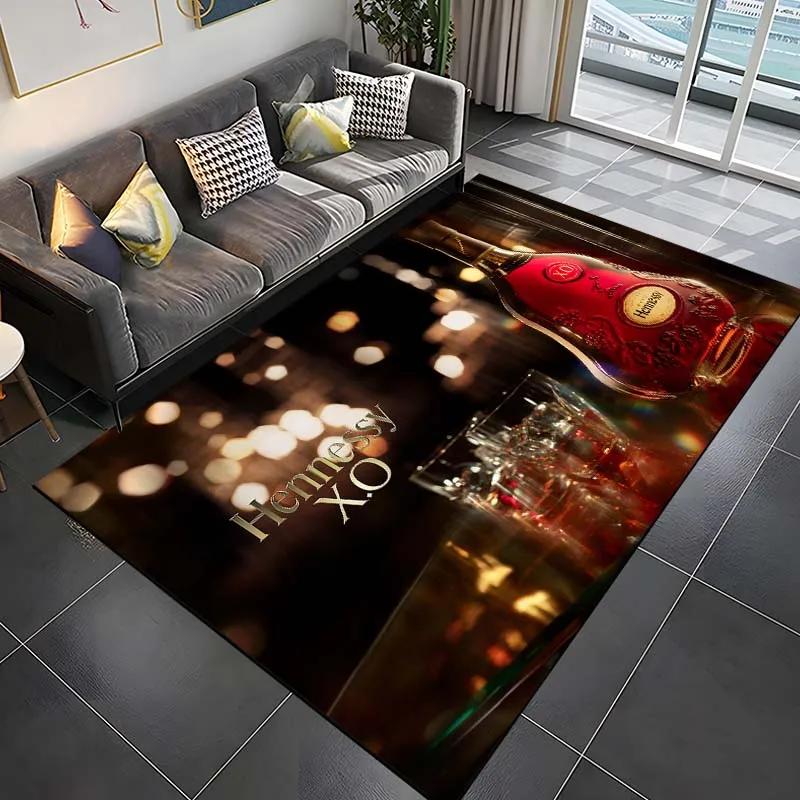 Hennessy Brandy Pattern Rug Carpet for Living Room Bathroom Mat Creative Doormat Carpet for Bedroom Home Decor