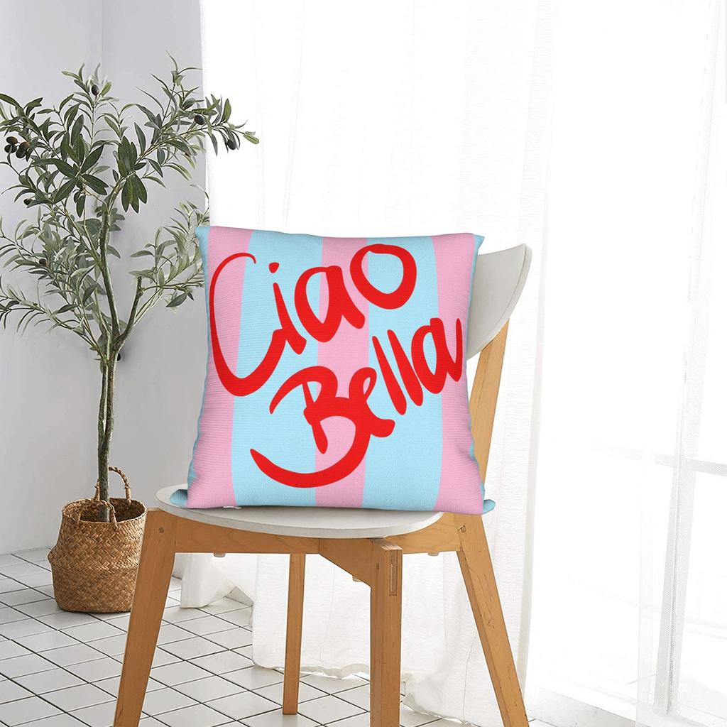 Ciao Bella Art Design Pillow Case Graphic Pillow Cover For Chair Sofa Home Decor Kawaii Pillowcases
