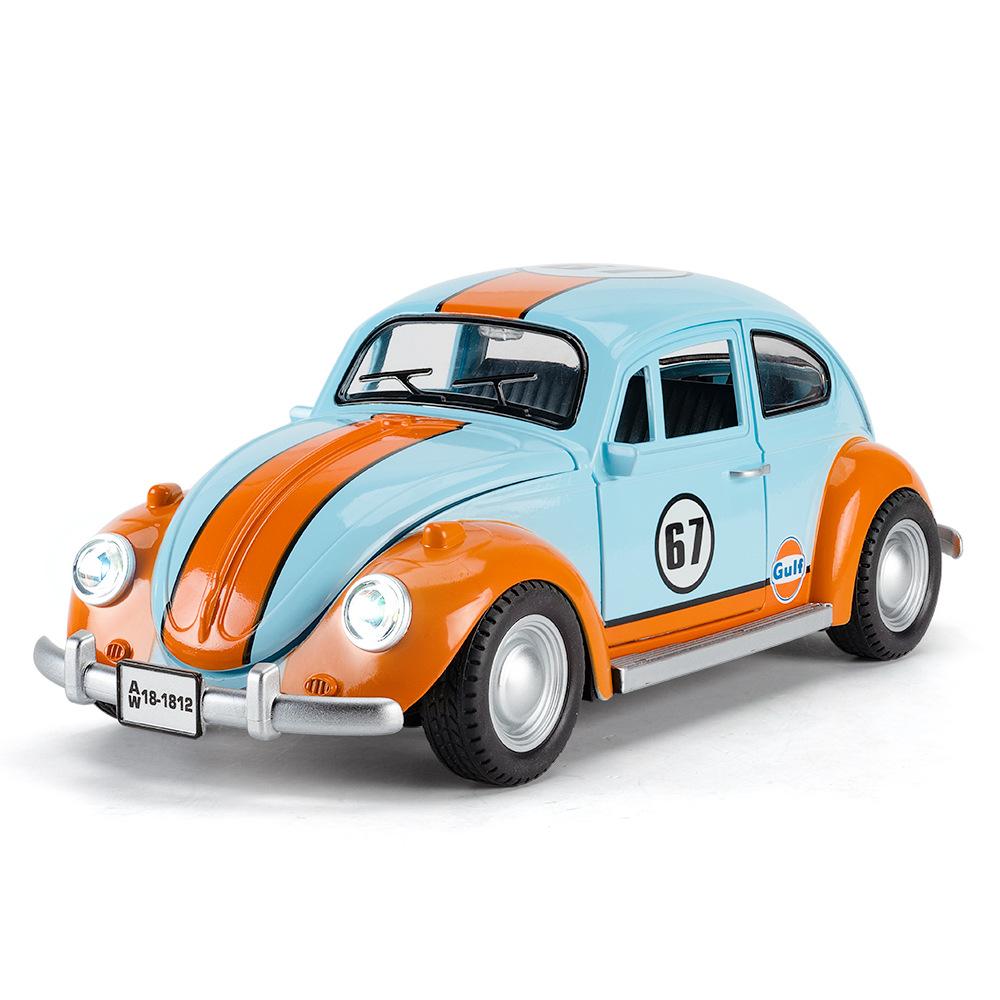 1:18 1955 Beetle Classic Car Model Alloy Simulation Diecast Metal Car Sound Light Collection Toy Gift