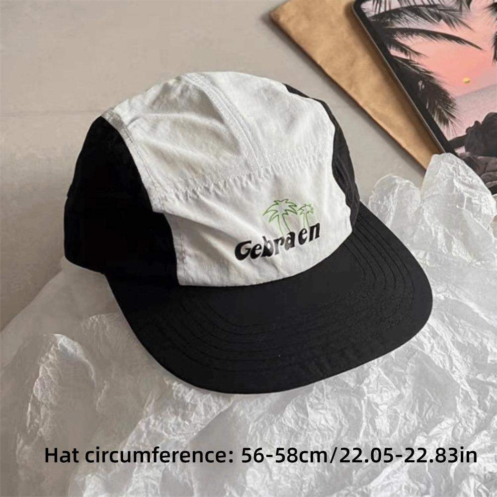 Summer 5-Panel Baseball Cap Flat-brimmed Breathable Sun Cap Thin Quick-Dry Soft Brim Hat