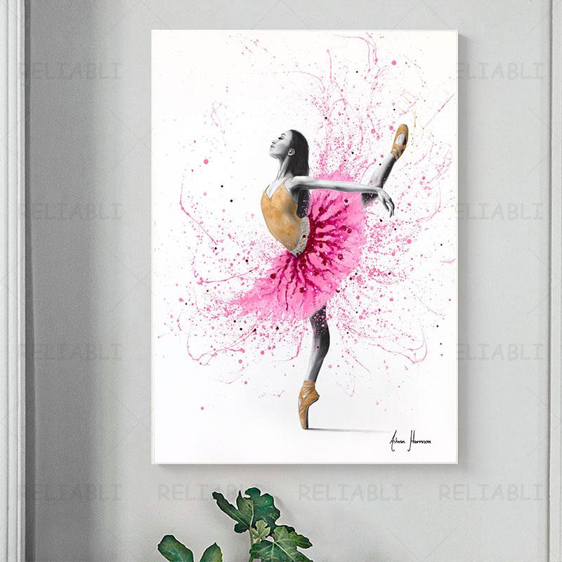 Abstract Dancing Girl Dance Woman Canvas Painting Watercolor Skirt Wall Art Sexy Portrait For Living Room Home Decor Cuadros