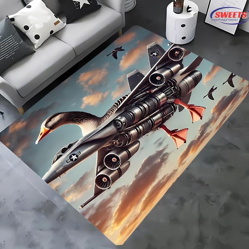 

Italian Brainrot Goose and Fighter Sci-fi Mechanical Theme Printed Carpet Bedroom Living Room Sofa Decor Rug, Children Play Mat 40x60cm