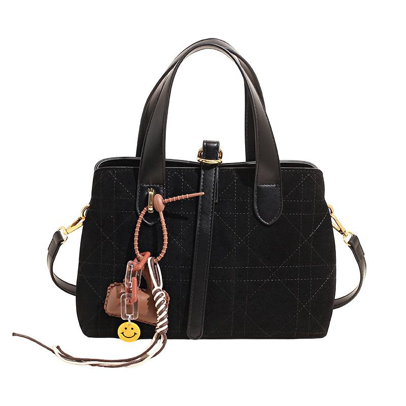 Frosted Rhombus Portable Bucket Bag Crossbody Bag Women's New Fashion Vegetable Basket Bag Crossbody Bag