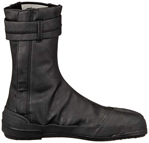 Soukaido Twin Hooves TH-302F Men's Safety Tabi Boots with Toe Cap and Crotch, Synthetic Leather Zipper, Black, Size 29cm