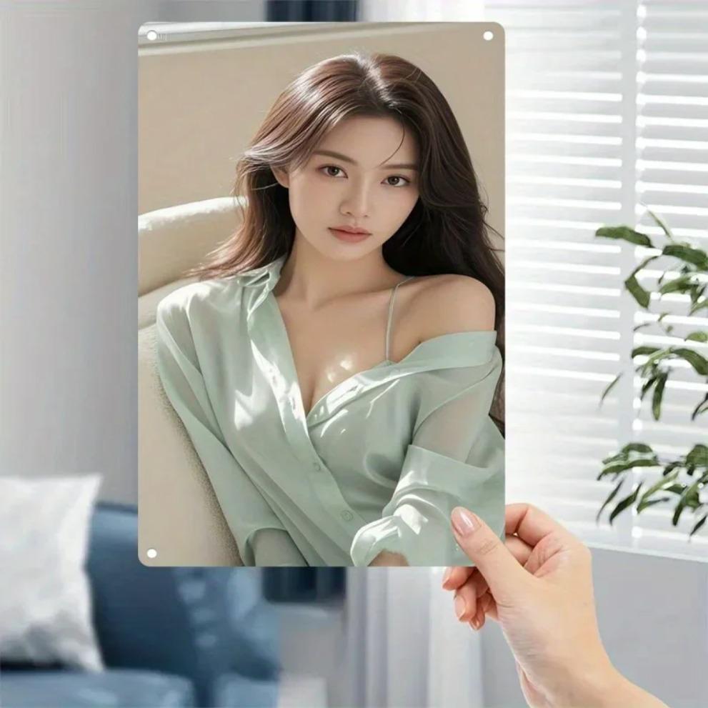 Metal Wall Art Elegant Female Portrait Sign Home Bar Decor Christmas Gift