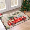 Red Truck Merry Christmas Doormat Festive Decorative Rug Indoor/Outdoor Entrance Mat Non-Slip, Stain-Resistant Home Decor