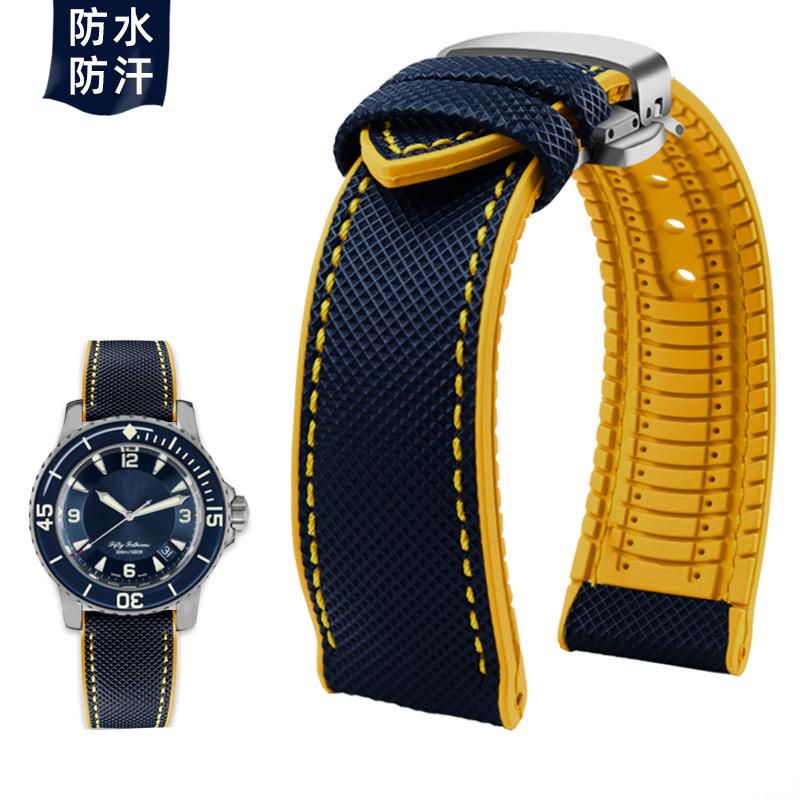 20mm 21mm 22mm 23mm 24mm universelles Nylon FKM-Gummi Unterarmband Wasserdichtes Uhrenarmband für Omega IWC SEIKO Uhr Herrenarmband
