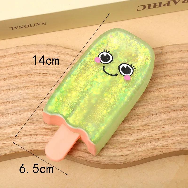 Glitzer Eis am Stiel Squishy Niedlich Cartoon Eiscreme Stressabbau Kneten Für Kinder Erwachsene Partygeschenke Schreibtischdeko Fidget