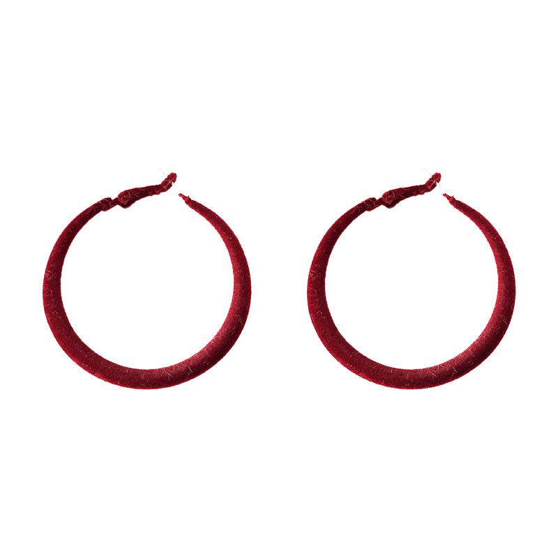 Festive Red Geometric Hoop Earrings: Trendy Autumn/Winter Design for Women