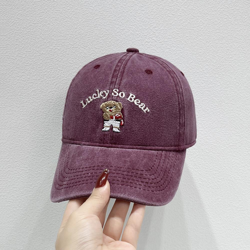 Adjustable Hip Hop Hats Cartoon Bear Embroideried Trucker Hat Fashion Sun Hat  Outdoor Sports