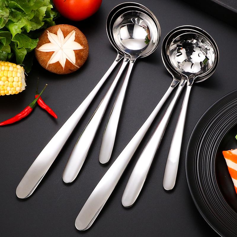 Stainless Steel Long-Handle Large Soup Spoon and Colander