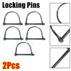 2Pcs Galvanized Locking Pins Carbon Steel Ring Split Buckle Pin Durable Tubular Folding Pin