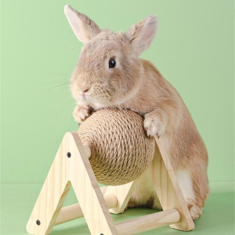Knaagspeeltje voor Kleine Huisdieren Krabspeeltje voor Konijnen SisalHennepbal Slijpspeeltje voor Kleine Dieren Hamsterkooi Meubilair