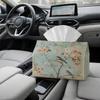1pc Vintage Chinoiserie Bird & Floral Tissue Box Cover - Pastel Blue & Pink Soft Decorative Case Suitable for Home, Car, Office, Table Use, Lightweigh