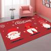 VIKAMA Christmas Rectangle Area Rug Soft Santa Sleigh Reindeer Moon Print Non Slip Mat For Living Room Sofa Side Xmas Home Decor