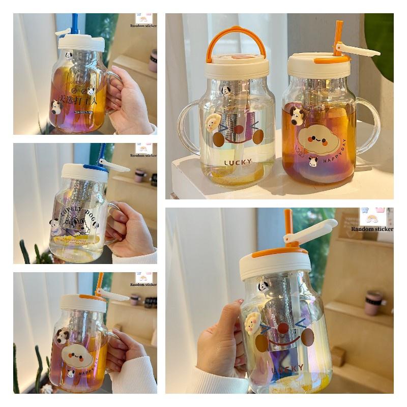 Stilvolle und langlebige Glastasse für Frauen, hohe Temperaturbeständigkeit, Tee-Trennung, Griff inklusive