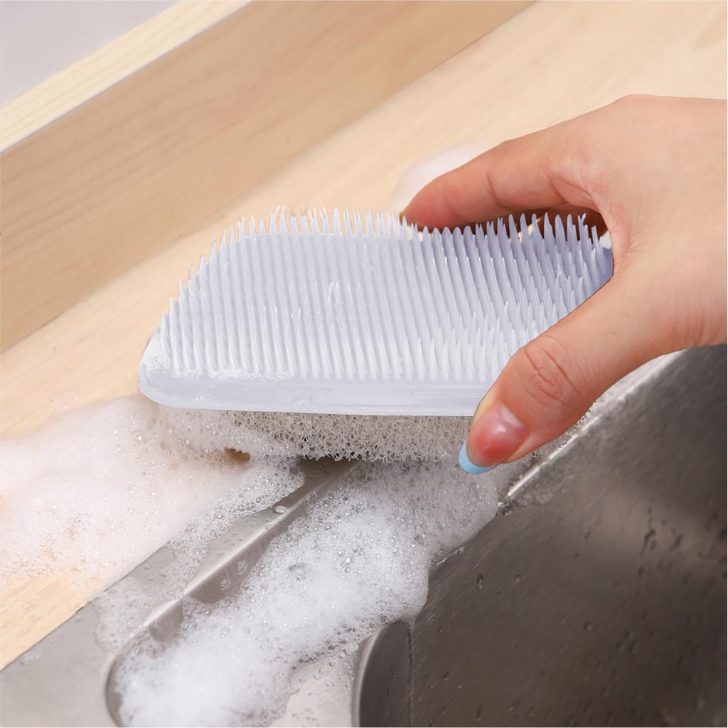 Double Sided Bendable Cleaning Brush Vegetable Fruit Carrot Cleaner Soft Antibacterial Brush Kitchen Accessories