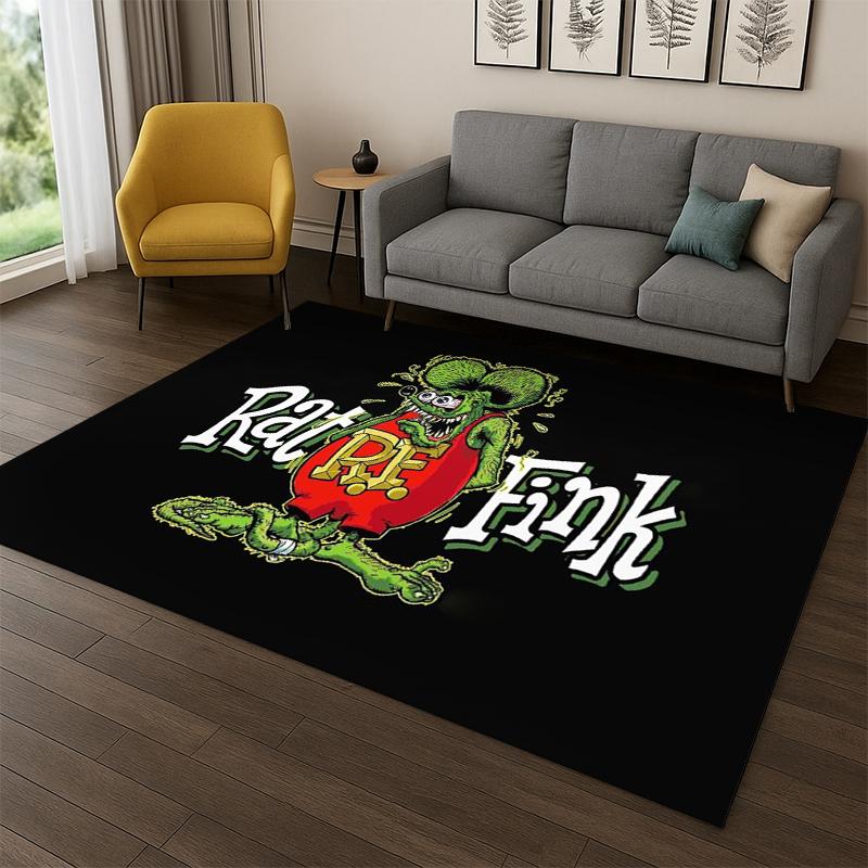 Rat Fink Cartoon Raceauto Moto Bord Tapijt Vloerkleed voor Slaapkamer Woonkamer Bank Deurmat Huisdecoratie, Kinder Spelruimte Tapijt Antislip