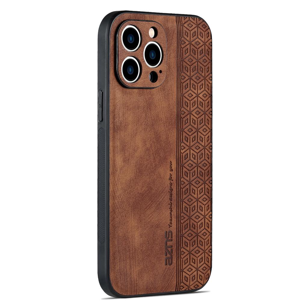 For iPhone 16 Pro Case Protective PU Leather Covered TPU Phone Shell