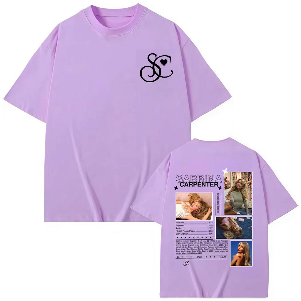 Singer Sabrina Carpenter Merch T-shirt Men Women Fashion Aesthetic Short Sleeve T-shirts High Quality Cotton Oversized T Shirts