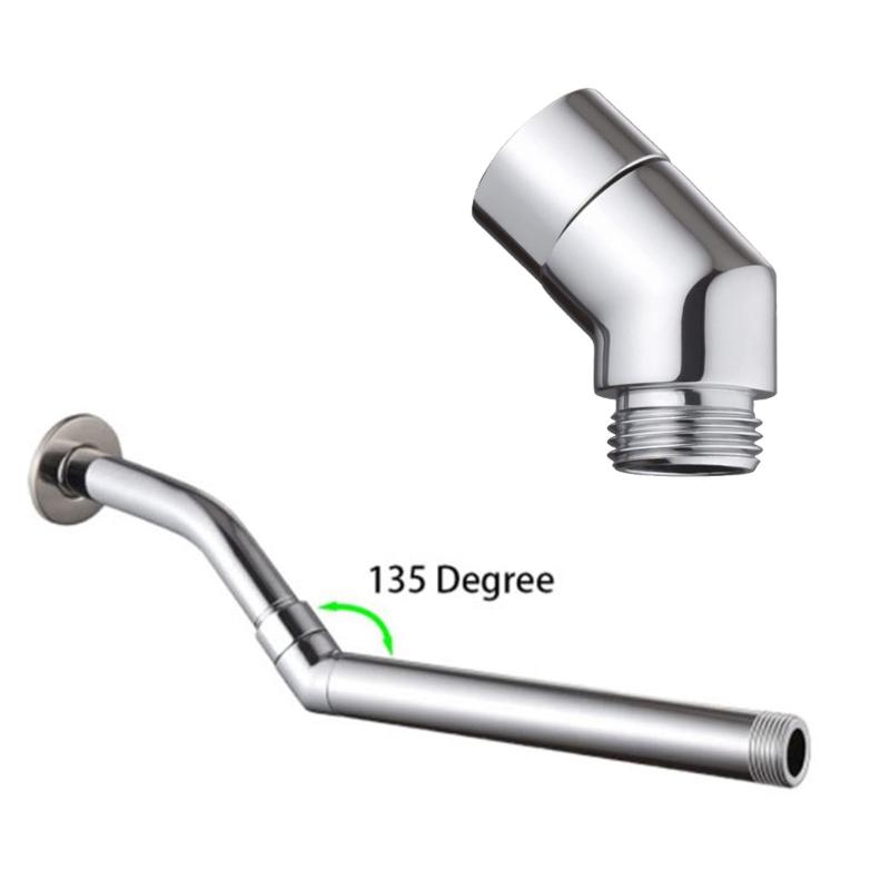 Schwenkbarer Duschkopfadapter 135 Grad Messing Handbrausearmverbinder Vielseitiger Duschkopfadapter für Badezimmer