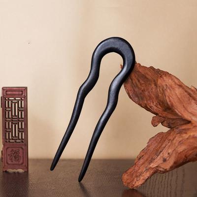Accessories Cheongsam Hair Comb Clip Black Sandalwood Hanfu Hair Sticks Chinese Style Headwear Wooden Hairpin U Shape Hairpin