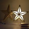 Glowing Star-Shaped Light Plastic Christmas Tree Ornament Christmas Tree Top Star  Xmas Party