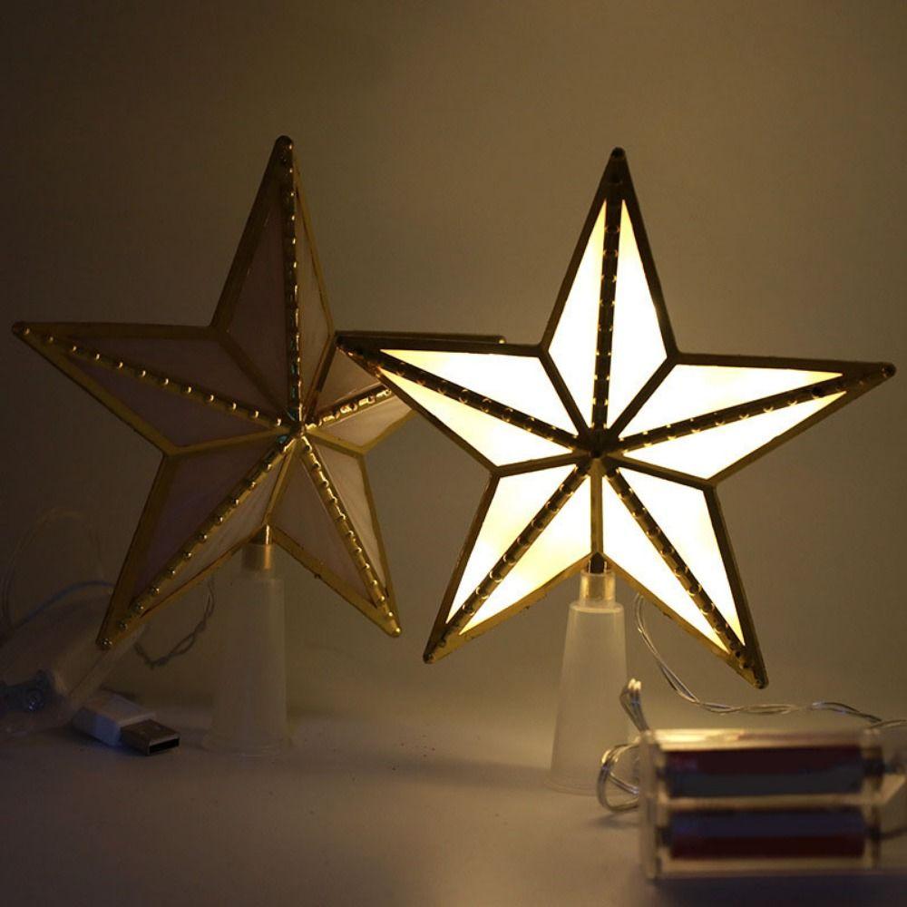 Plastic Christmas Tree Top Star Glowing Lightweight Christmas Decorative Star Light Lovely Christmas Tree Ornament New Year