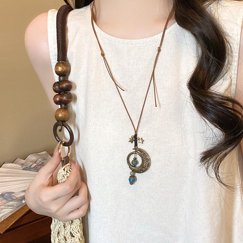 Bohemian Ceramic Necklace: Vintage Ethnic Long Sweater Chain & Zen Choker