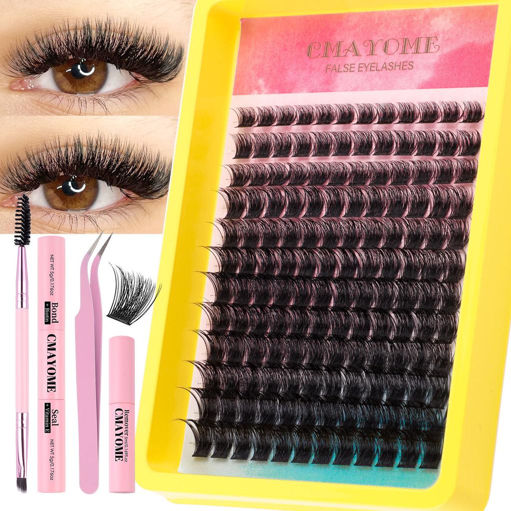 Single Cluster C Curved Multi-Hair False Eyelash Set 10-20Mmdiy Segmented Grafting Thick Eyelashes