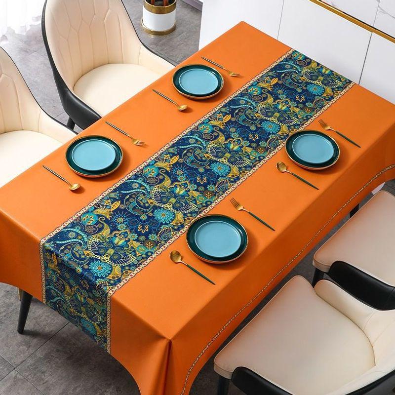 Oval & Rectangular Wash-Free Tablecloth - New Chinese Style for Coffee & Dining Tables
