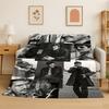 Fashion Pedro Pascal Star Flannel Blanket Soft Warm Throw Blanket for Bedroom Living Room Bed Travel Camping Picnic Gift Kids