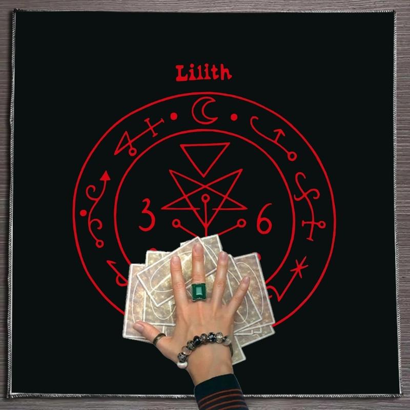 Mysteriöses Symbol Tarotkarten Tischdecke Altartuch Altartuch Wahrsagungen Kartentischdecke Wandteppich Einfach zu verwenden