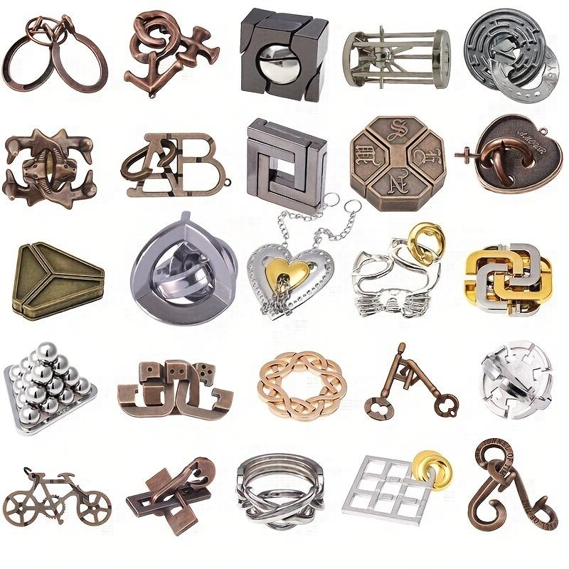10pcs Adult Classic Metal Puzzle Locks Miniature Ornaments Snake Key Bicycle Lock Etc Each Level Offers Different Challenge 18+