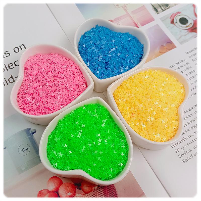 YALEDUO Luminous 4MM Cross Star Sequins, Eight Color Options, Long-Lasting Four-Pointed Star Design