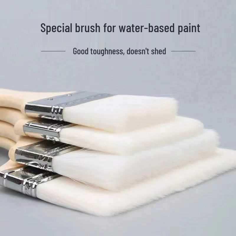 Silk Wool Brush: Non-Shedding, Elastic, Soft for Water-Based Paint, Coating, Dusting, and Topcoat.